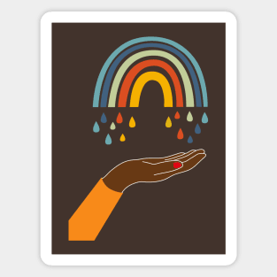 Rainbow and hand Magnet